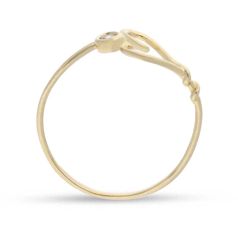 Gold Heart Shaped Ring 18KT - FKJRN18KU2084 - Image 4