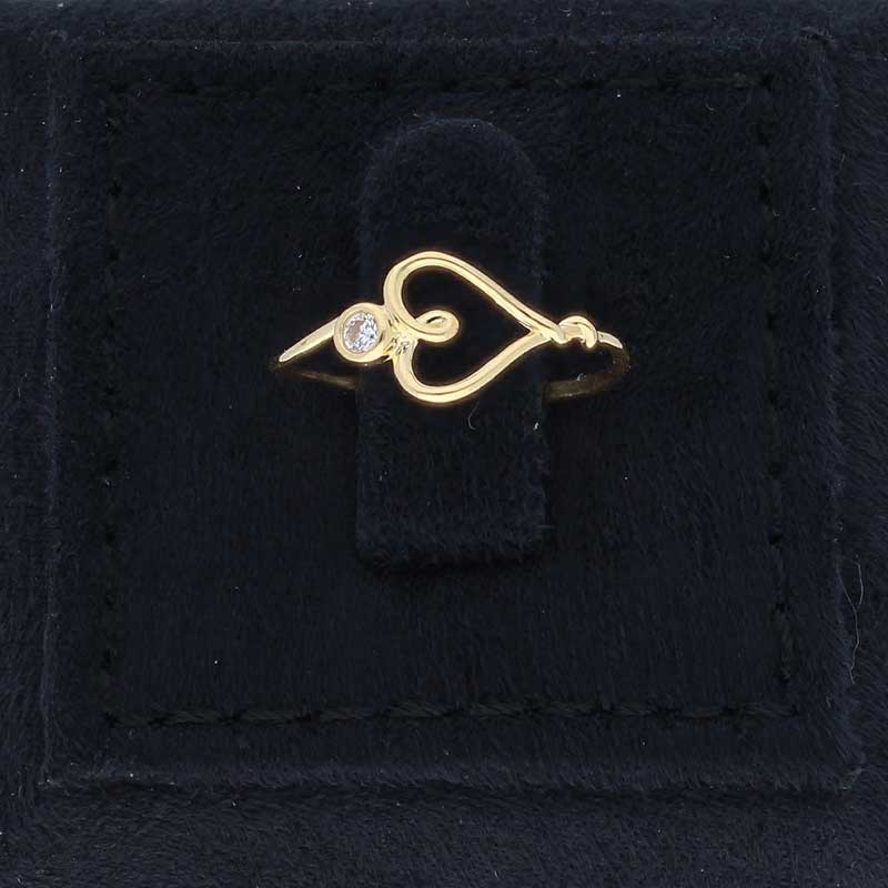 Gold Heart Shaped Ring 18KT - FKJRN18KU2084 - Image 8