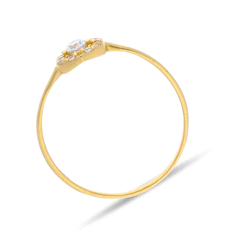 Gold Heart Shaped Ring 18KT - FKJRN18KU2088 - Image 3
