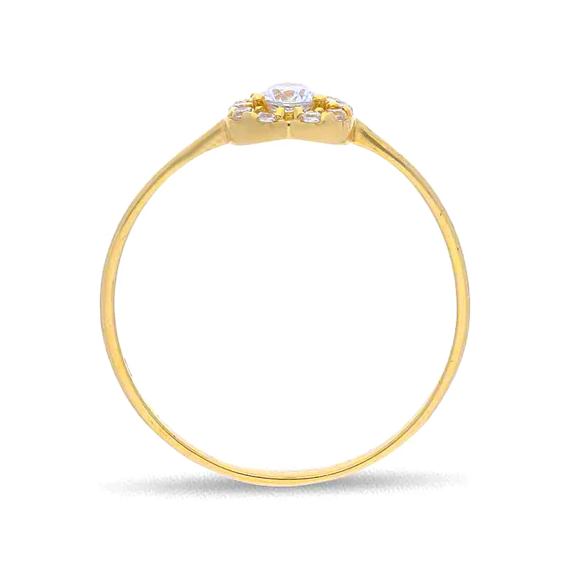 Gold Heart Shaped Ring 18KT - FKJRN18KU2088 - Image 4