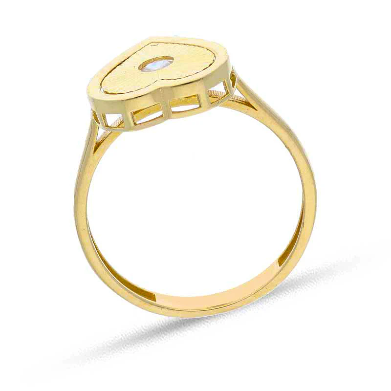 Gold Heart Shaped Ring 18KT - FKJRN18KU2094 - Image 3