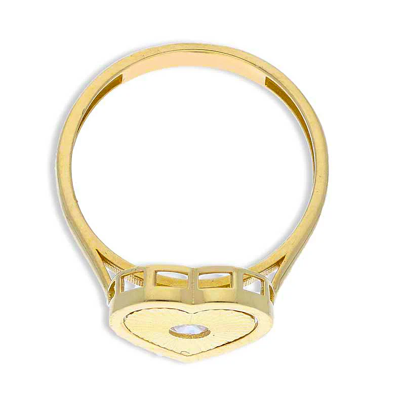Gold Heart Shaped Ring 18KT - FKJRN18KU2094 - Image 4