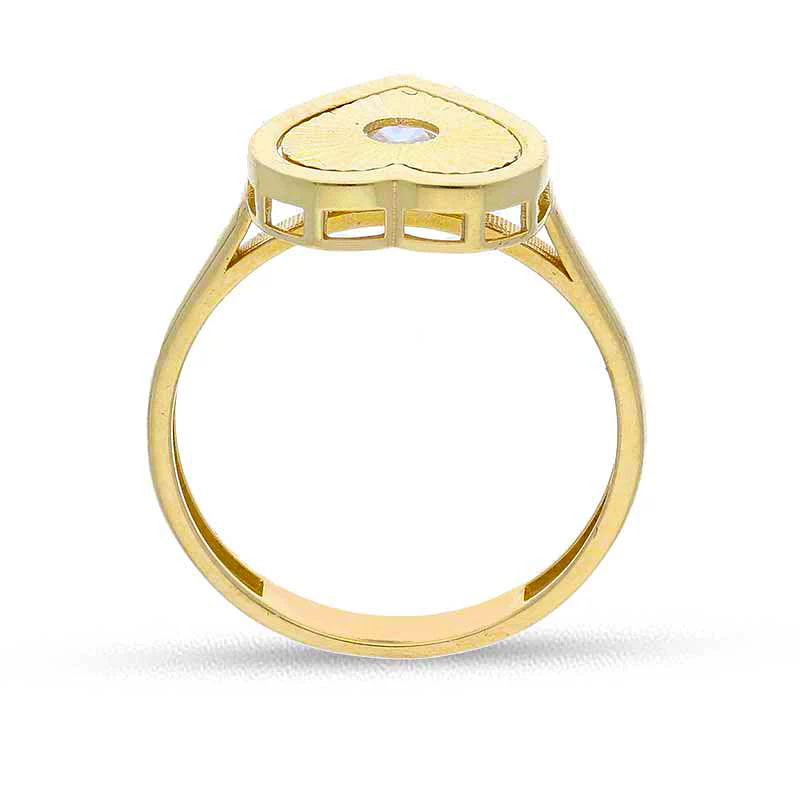 Gold Heart Shaped Ring 18KT - FKJRN18KU2094 - Image 5