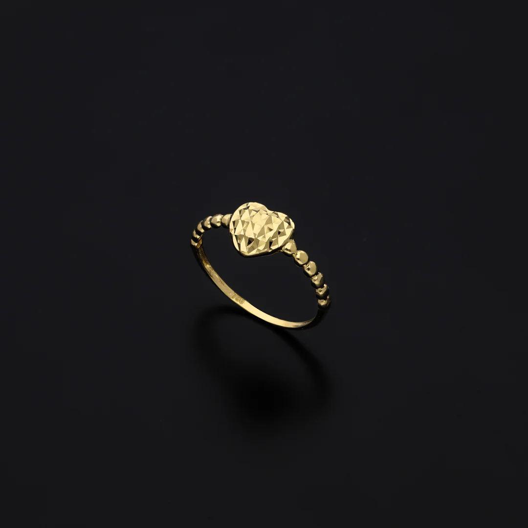 Gold Heart Shaped Ring 18KT - FKJRN18KU6136 - Image 2