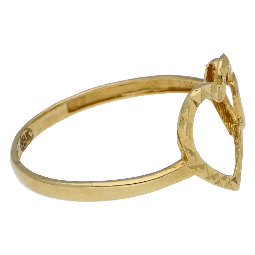 Gold Heart Shaped Ring 18KT - FKJRN18KU6541 - Image 2