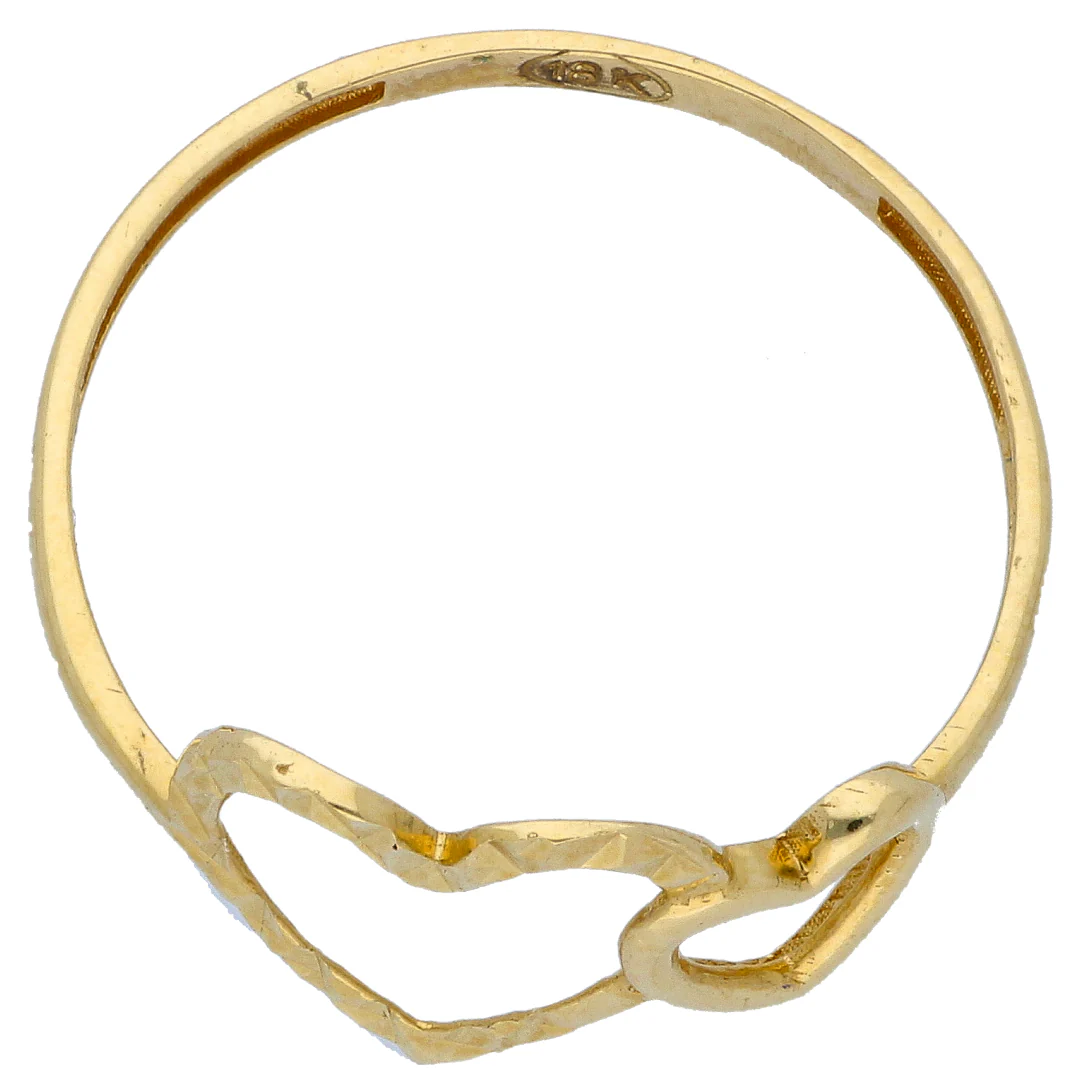 Gold Heart Shaped Ring 18KT - FKJRN18KU6541 - Image 3