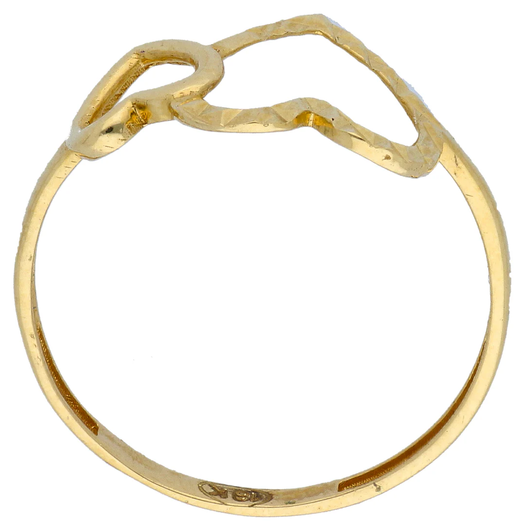 Gold Heart Shaped Ring 18KT - FKJRN18KU6541 - Image 4