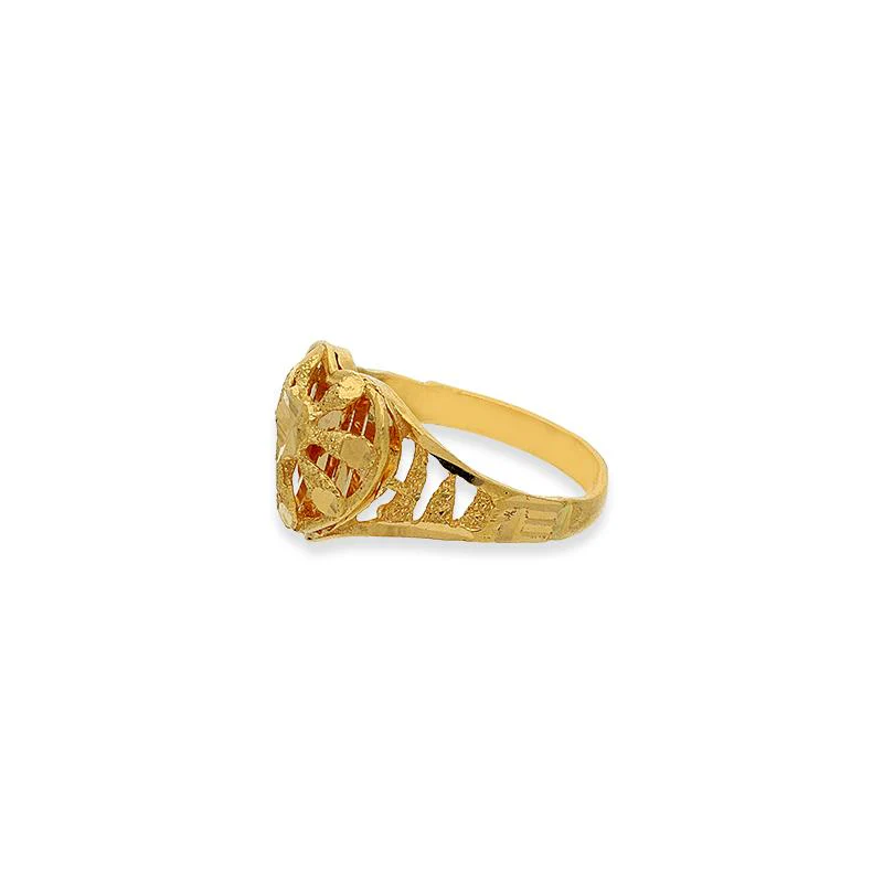 Gold Heart Shaped Ring 22KT - FKJRN22K2723 - Image 5