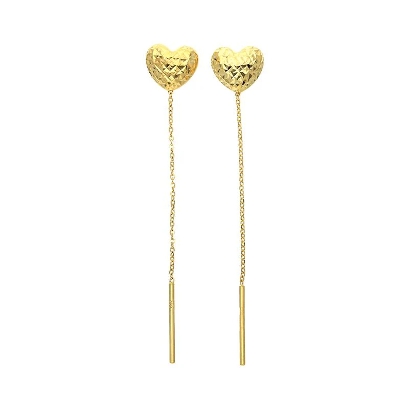 Gold Heart Shaped Tic-Tac Earrings 18KT - FKJERN18K2447