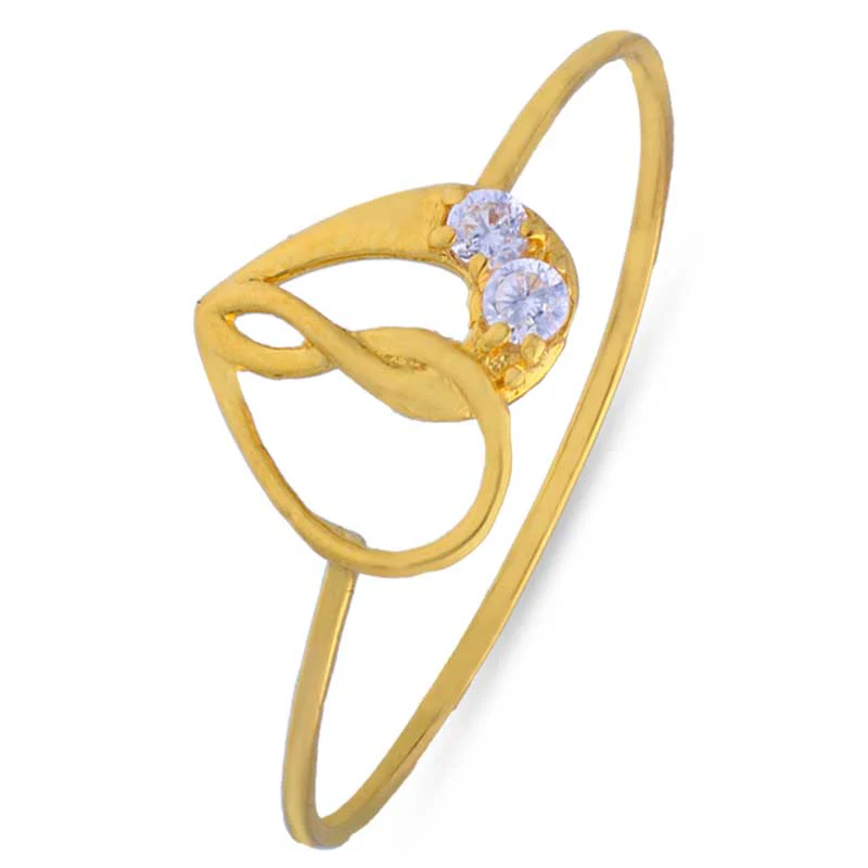 Gold Heart Shaped With Solitaire Ring 18KT - FKJRN18KU2007 - Image 2