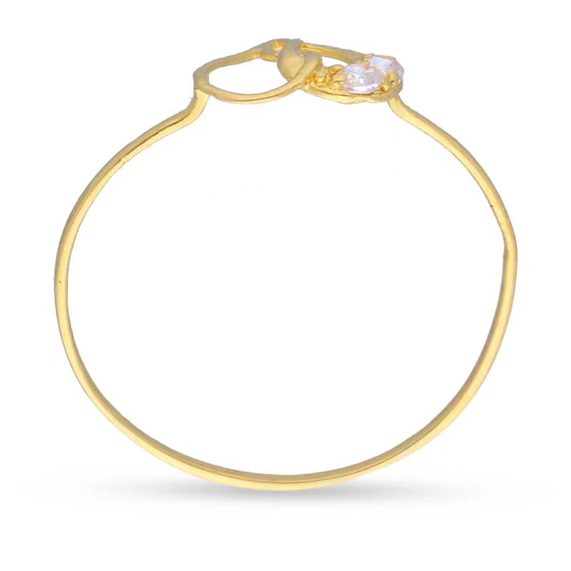 Gold Heart Shaped With Solitaire Ring 18KT - FKJRN18KU2007 - Image 5