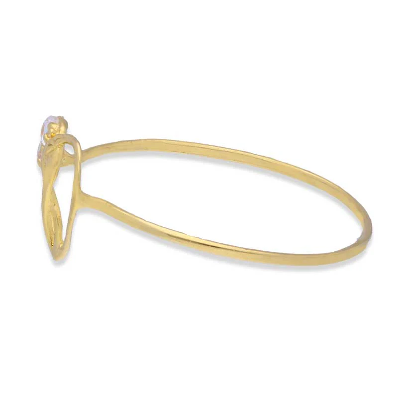 Gold Heart Shaped With Solitaire Ring 18KT - FKJRN18KU2007 - Image 6