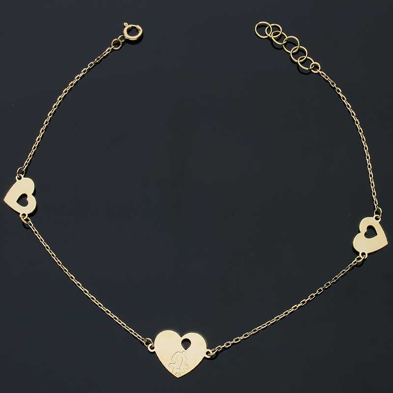 Gold Hearts Bracelet 18KT - FKJBRL18KU1033 - Image 3