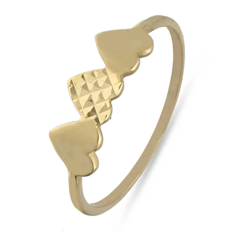 Gold Hearts Shaped Ring 18KT - FKJRN18KU2022 - Image 2