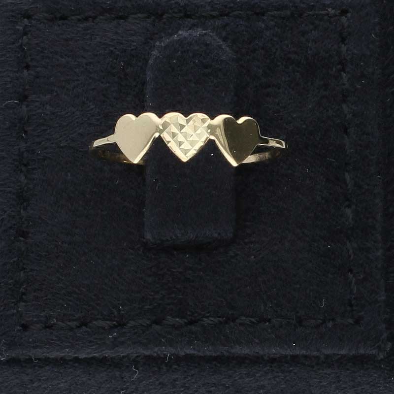 Gold Hearts Shaped Ring 18KT - FKJRN18KU2022 - Image 8