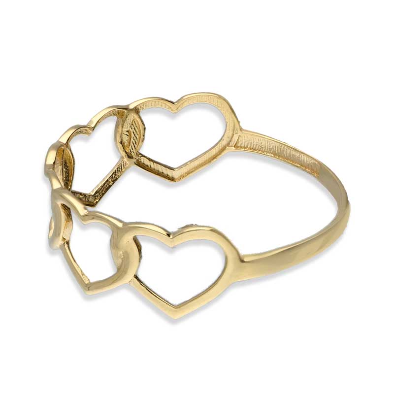 Gold Hearts Shaped Ring 18KT - FKJRN18KU2029 - Image 6