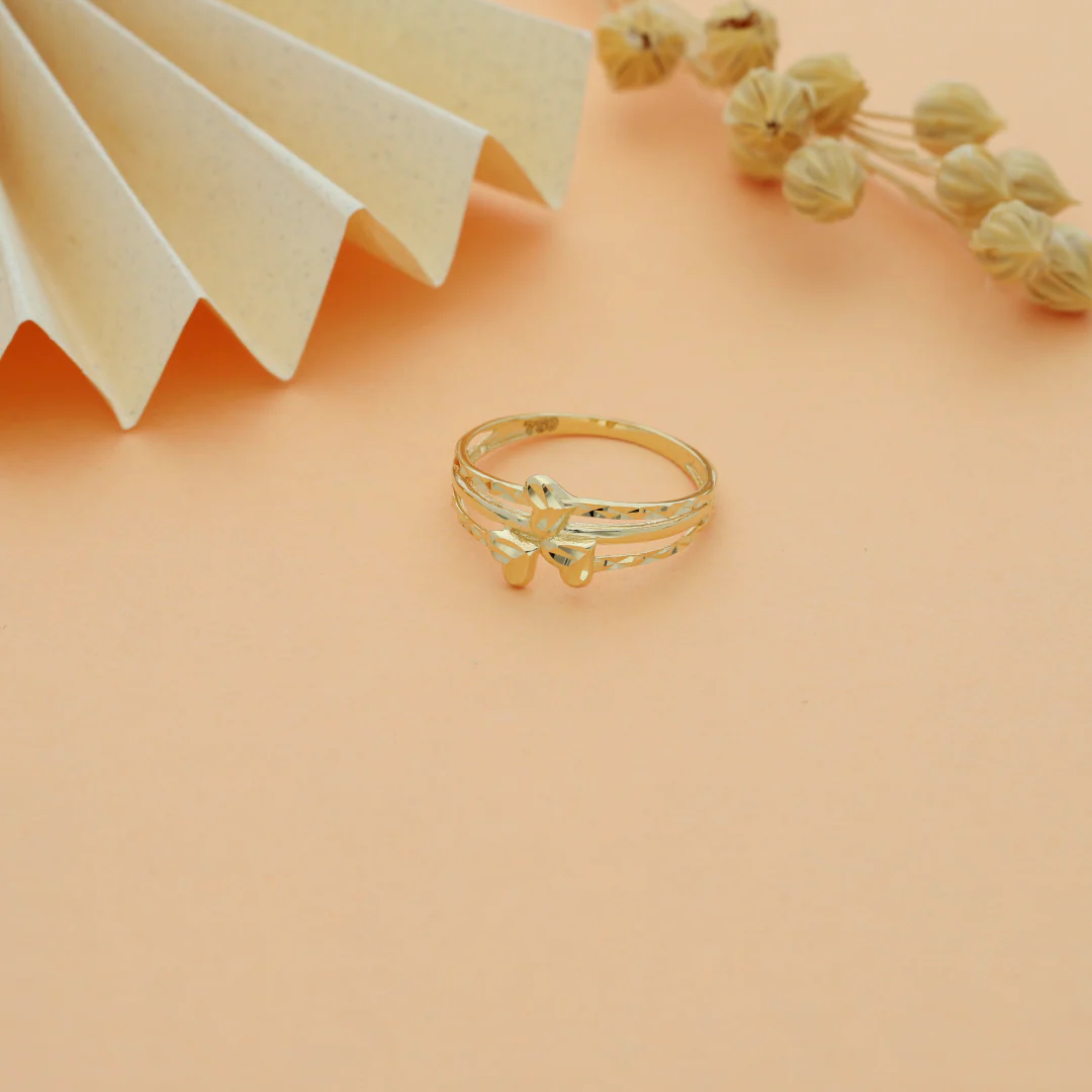 Gold Hearts Shaped Ring 18KT - FKJRN18KU6140 - Image 2