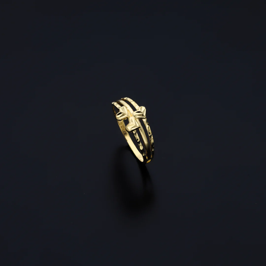 Gold Hearts Shaped Ring 18KT - FKJRN18KU6140 - Image 3