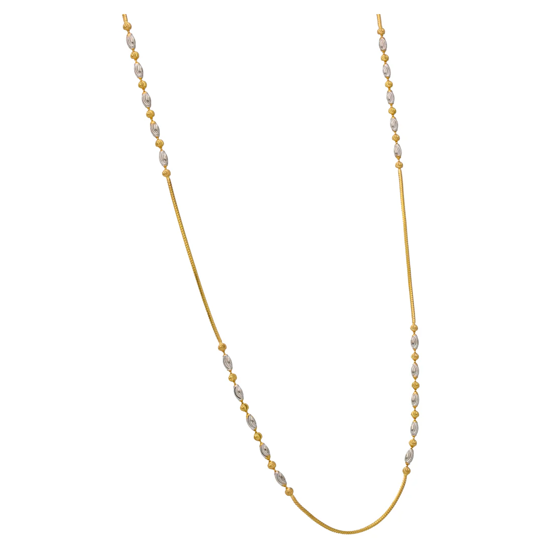 Gold Hexagonal Ball Chain 22KT - FKJCN22KU6643 - Image 3