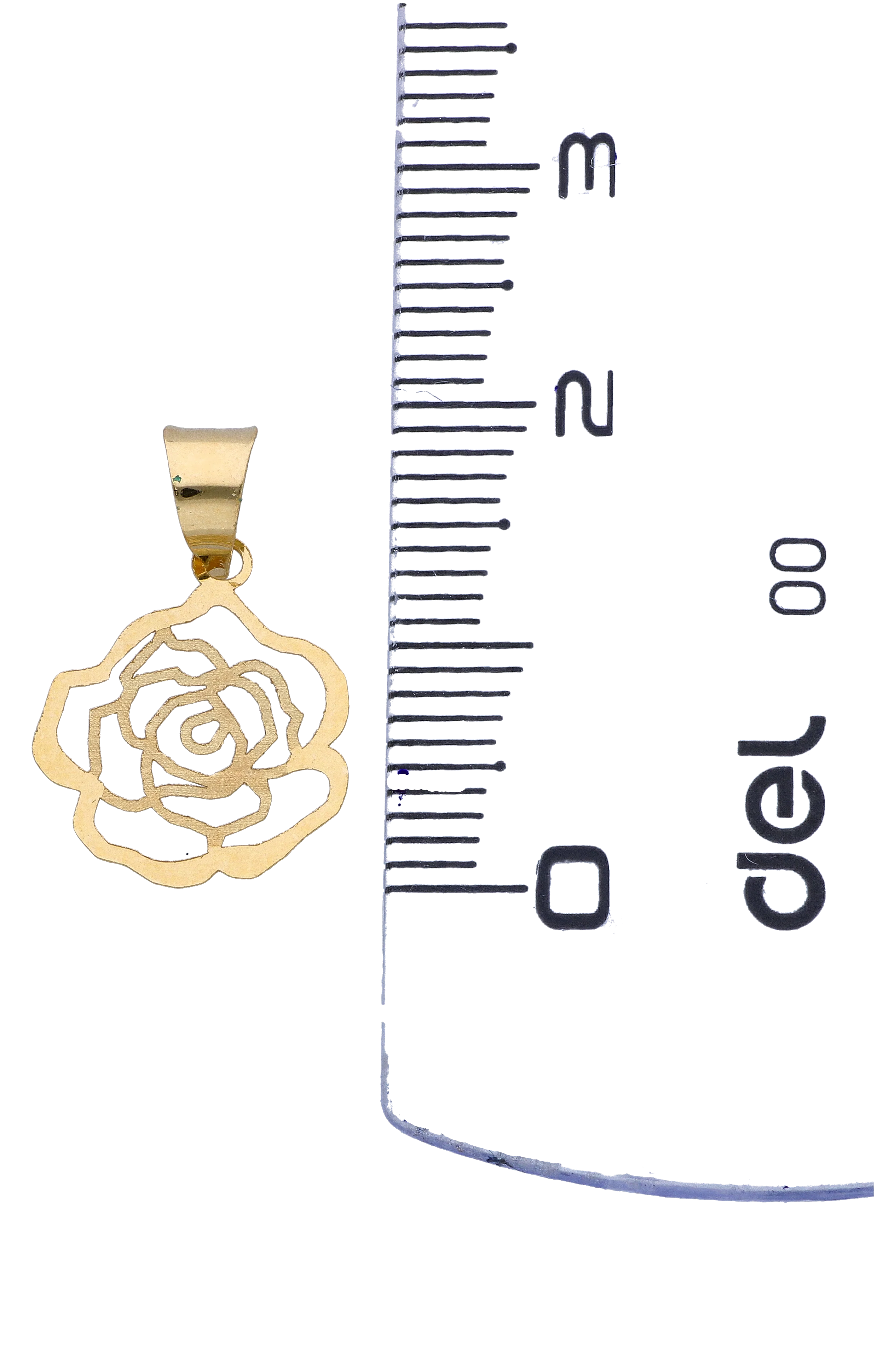 Gold Hollow Flower Pendant 18KT - FKJPND18KU6282