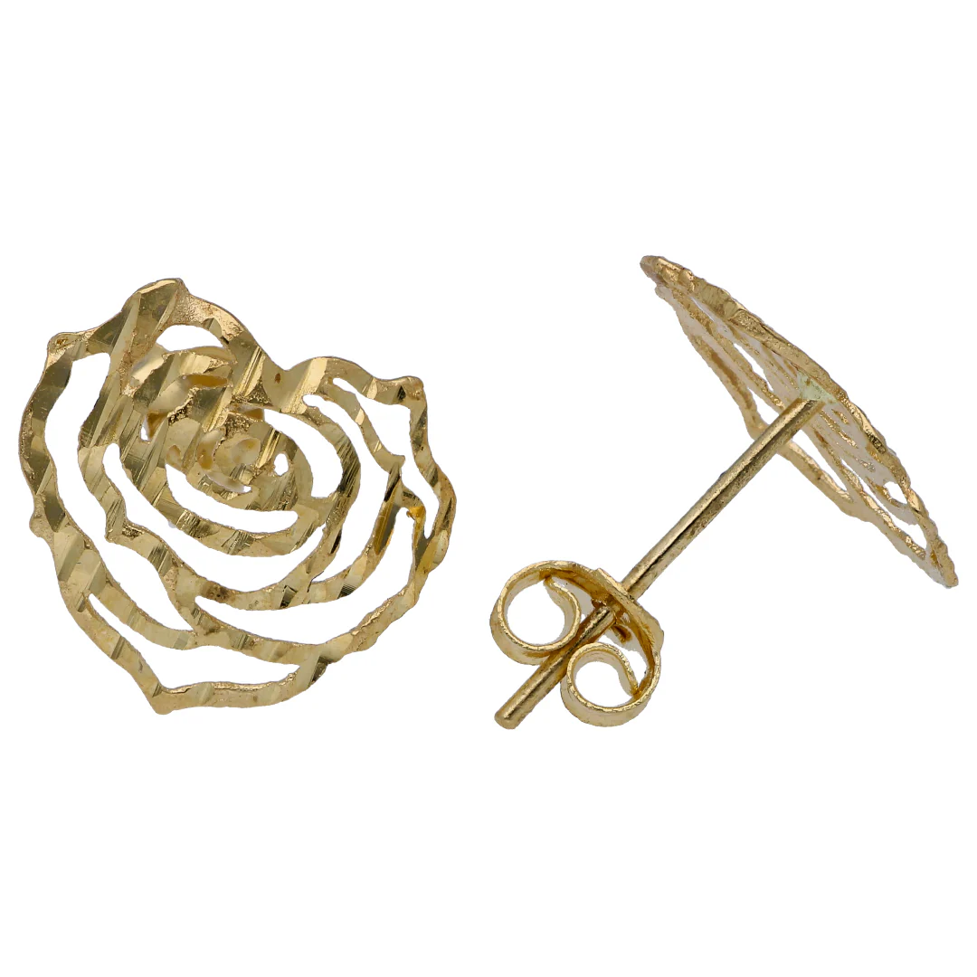 Gold Hollow Rose Shaped Pendant Set 18KT - FKJNKLST18KU6510 - Image 4