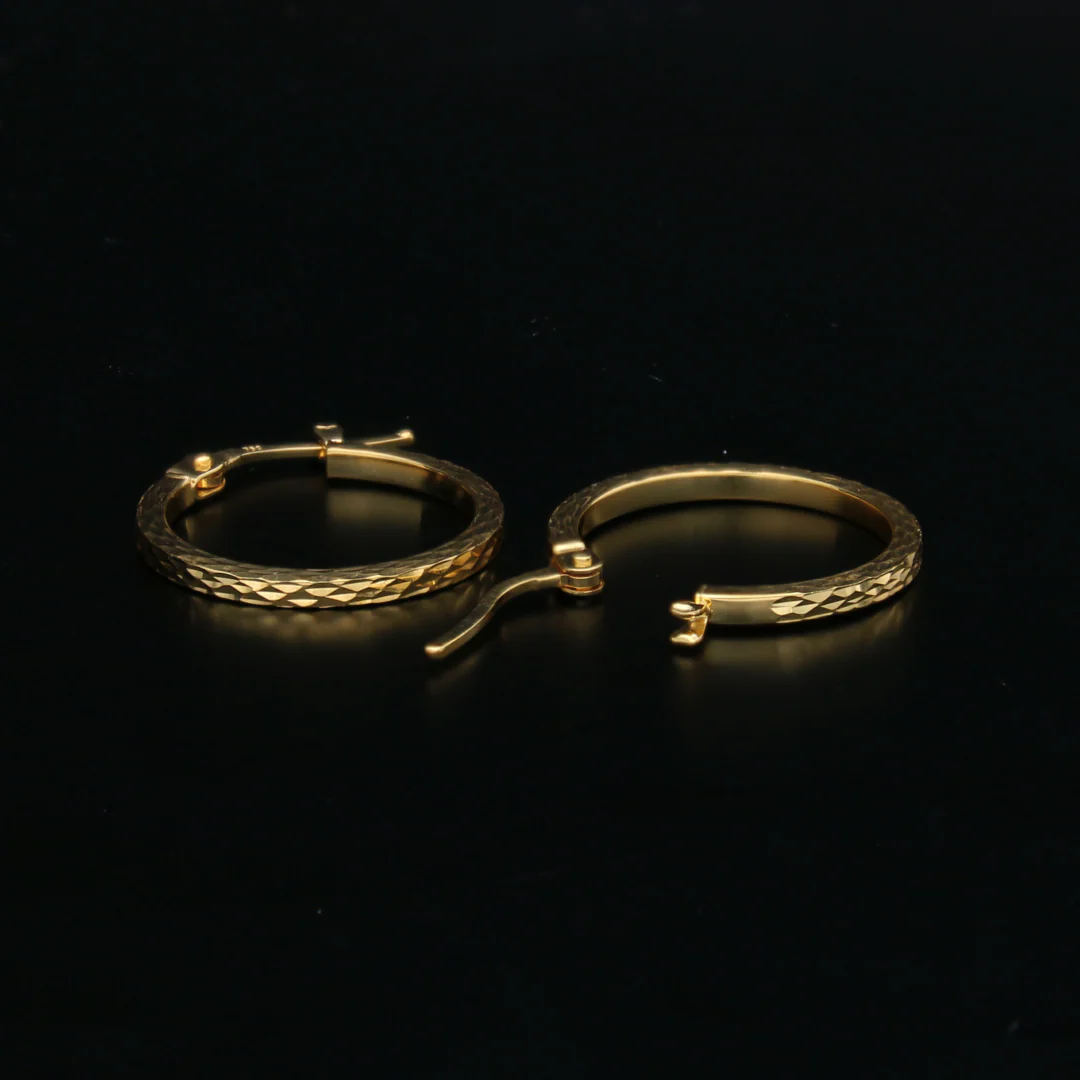 Gold Hoop Earrings 18KT - FKJERN18KU6413