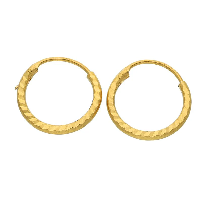 Gold Hoop Earrings 21KT - FKJERN21K2430 - Image 5