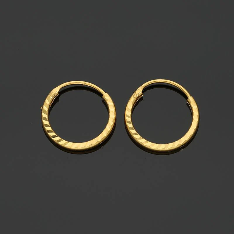 Gold Hoop Earrings 21KT - FKJERN21K2430 - Image 7