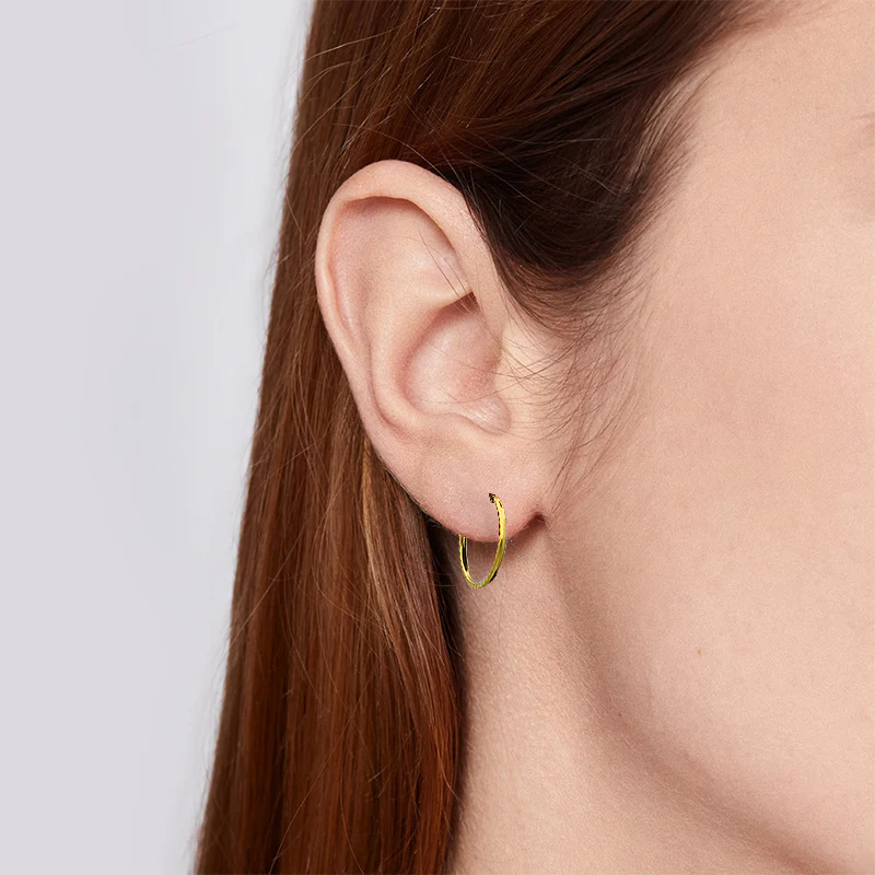 Gold Hoop Earrings 21KT - FKJERN21KU3165 - Image 2