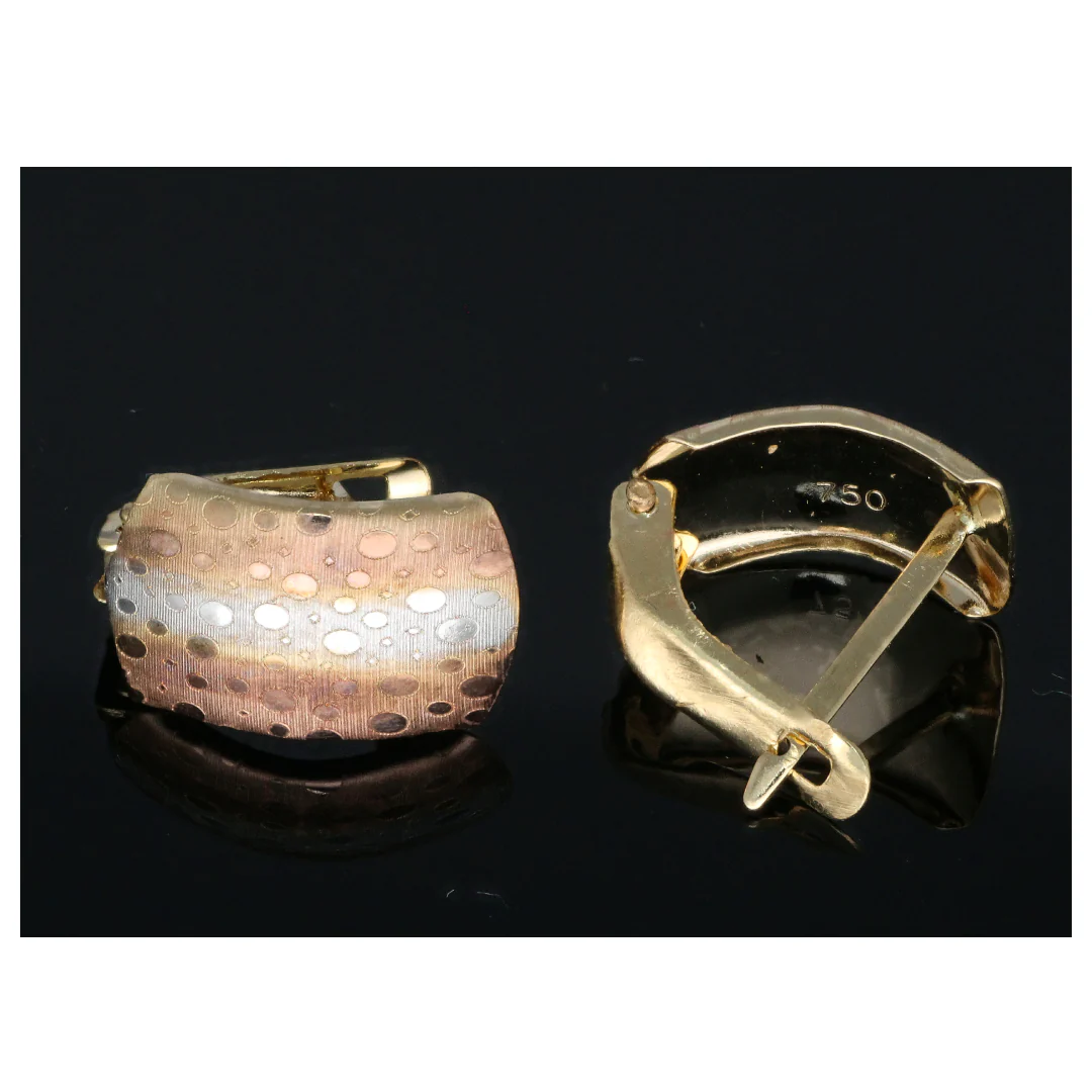 Gold Hoop Shaped Earrings 18KT - FKJERN18KU6457 - Image 2