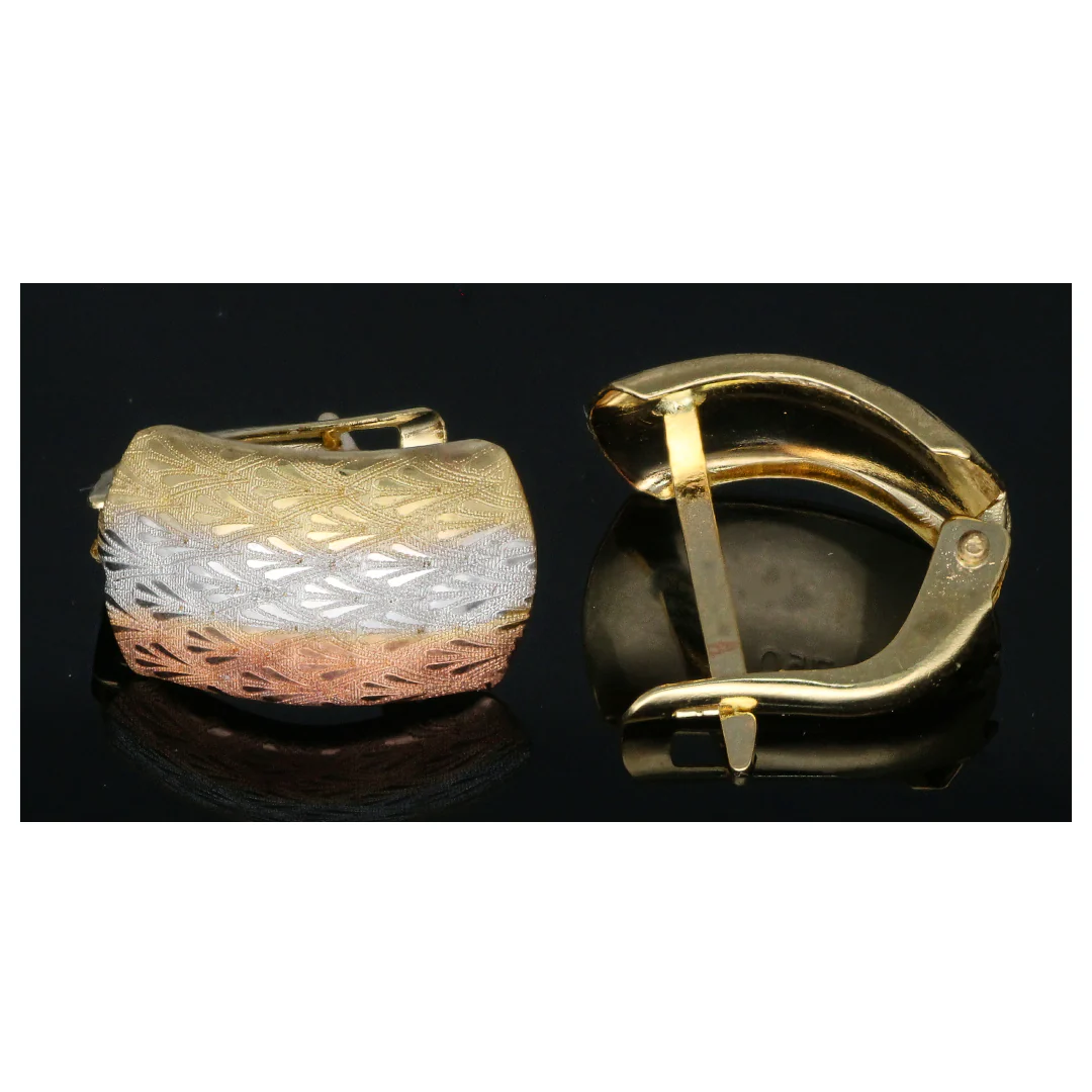 Gold Hoop Shaped Earrings 18KT - FKJERN18KU6459 - Image 2