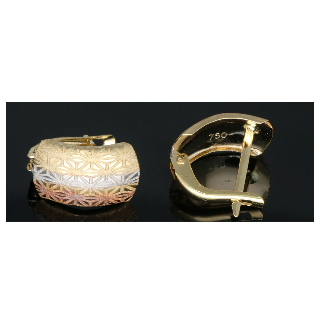 Gold Hoop Shaped Earrings 18KT - FKJERN18KU6461 - Image 2