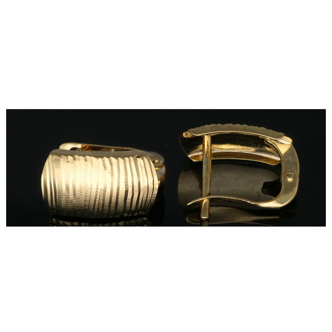 Gold Hoop Shaped Earrings 18KT - FKJERN18KU6462 - Image 2