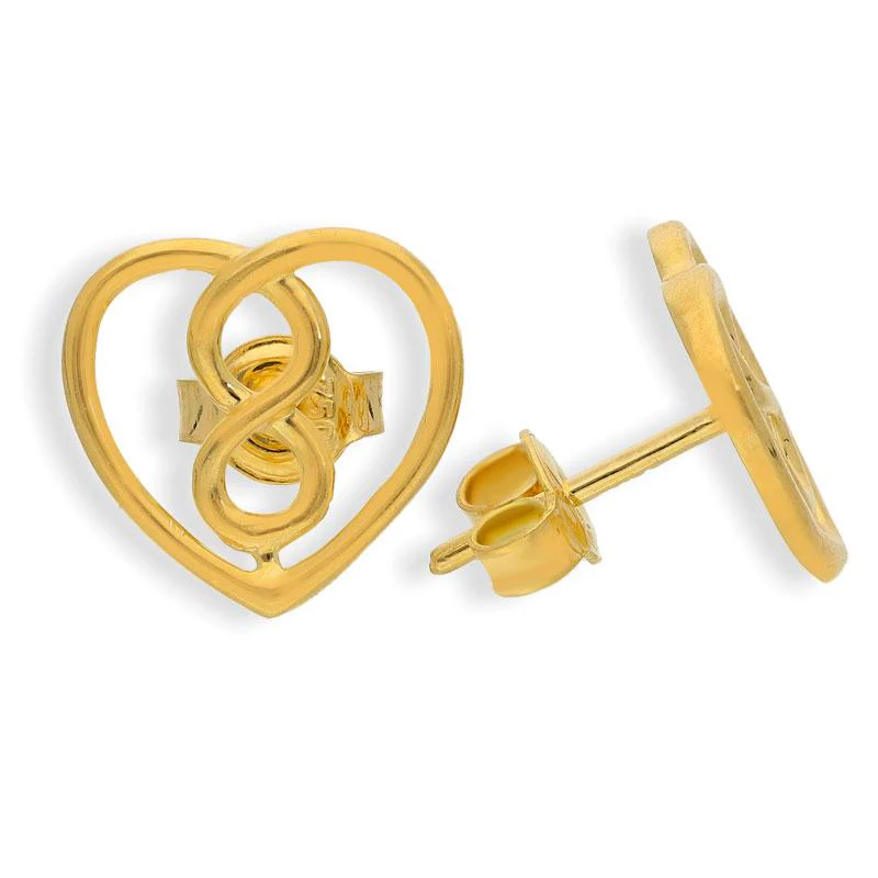 Gold Infinity Heart Pendant Set (Necklace, Earrings and Ring) 18KT - FKJNKLST18K2154 - Image 4