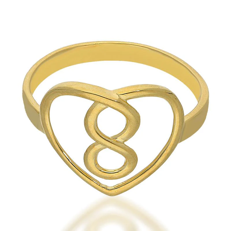 Gold Infinity Heart Pendant Set (Necklace, Earrings and Ring) 18KT - FKJNKLST18K2154 - Image 6
