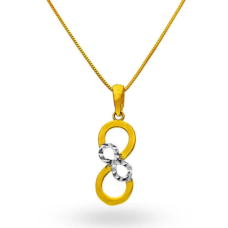 Gold Infinity Pendant Set (Necklace, Earrings and Ring) 18KT - FKJNKLST18K2121 - Image 2