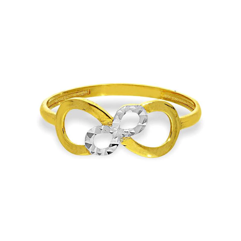 Gold Infinity Pendant Set (Necklace, Earrings and Ring) 18KT - FKJNKLST18K2121 - Image 5