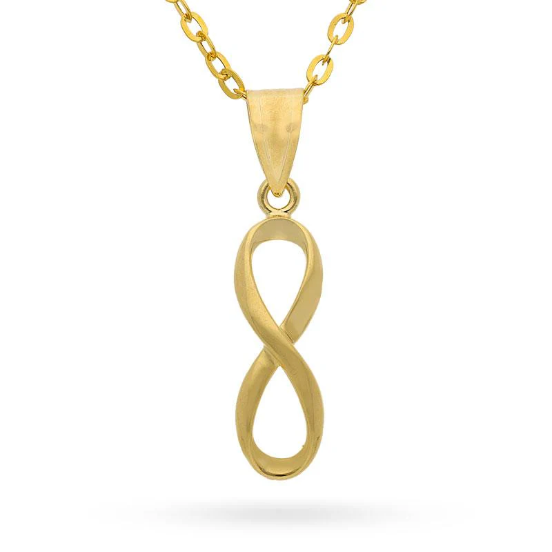 Gold Infinity Pendant Set (Necklace, Earrings and Ring) 18KT - FKJNKLST18K2160 - Image 2