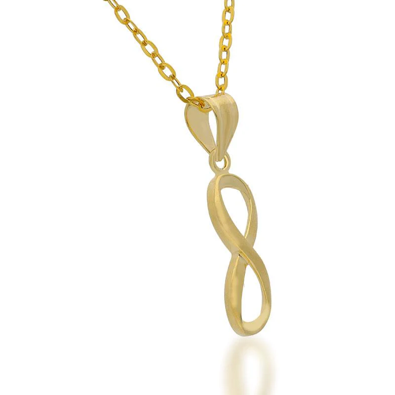 Gold Infinity Pendant Set (Necklace, Earrings and Ring) 18KT - FKJNKLST18K2160 - Image 3