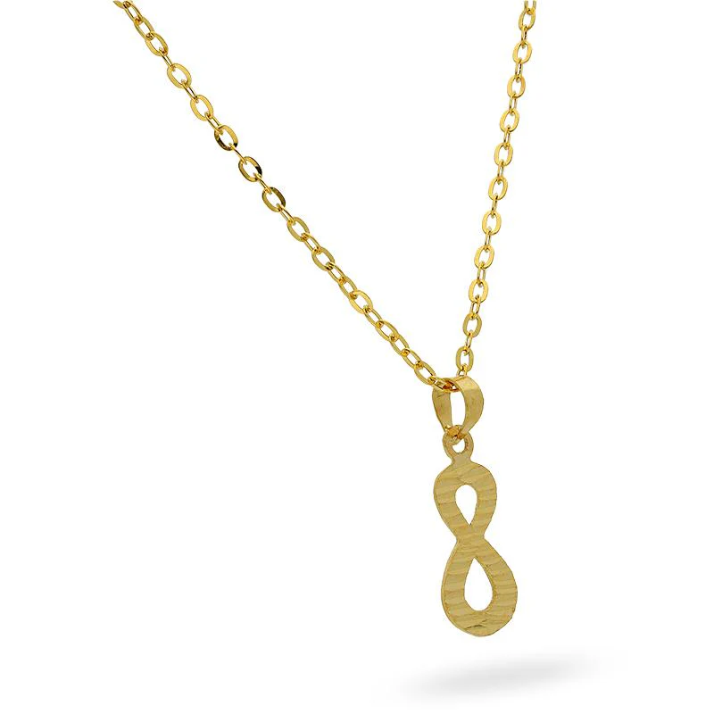 Gold Infinity Shaped Pendant Set (Necklace, Earrings and Ring) 18KT - FKJNKLST18K2169 - Image 4