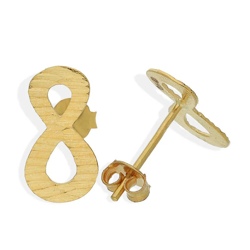 Gold Infinity Shaped Pendant Set (Necklace, Earrings and Ring) 18KT - FKJNKLST18K2169 - Image 5