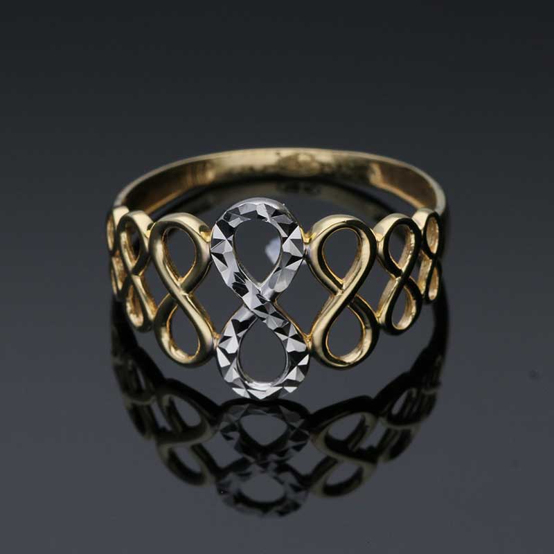 Gold Infinity Shaped Ring 18KT - FKJRN18KU2024 - Image 7