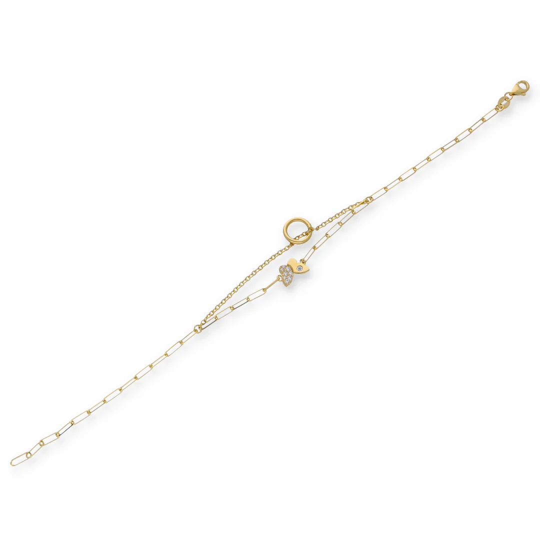 Gold Interlink Butterfly Shaped Bracelet 18KT - FKJBRL18KU6349 - Image 2