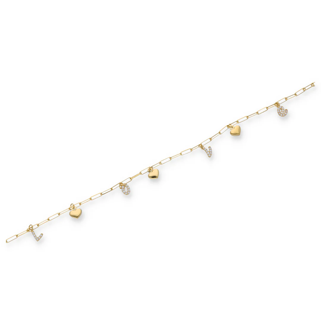 Gold Interlink Heart Shaped Bracelet 18KT - FKJBRL18KU6354 - Image 2