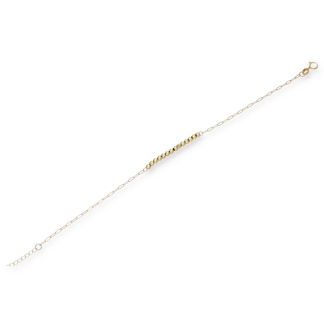 Gold Interlink With Studs Bracelet 18KT - FKJBRL18KU6343 - Image 2