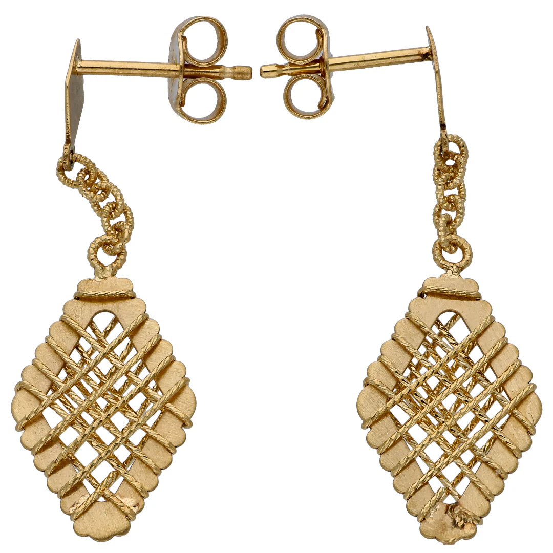 Gold Intricate Rectangle Shaped Pendant Set 18KT - FKJNKLST18KU6504 - Image 4