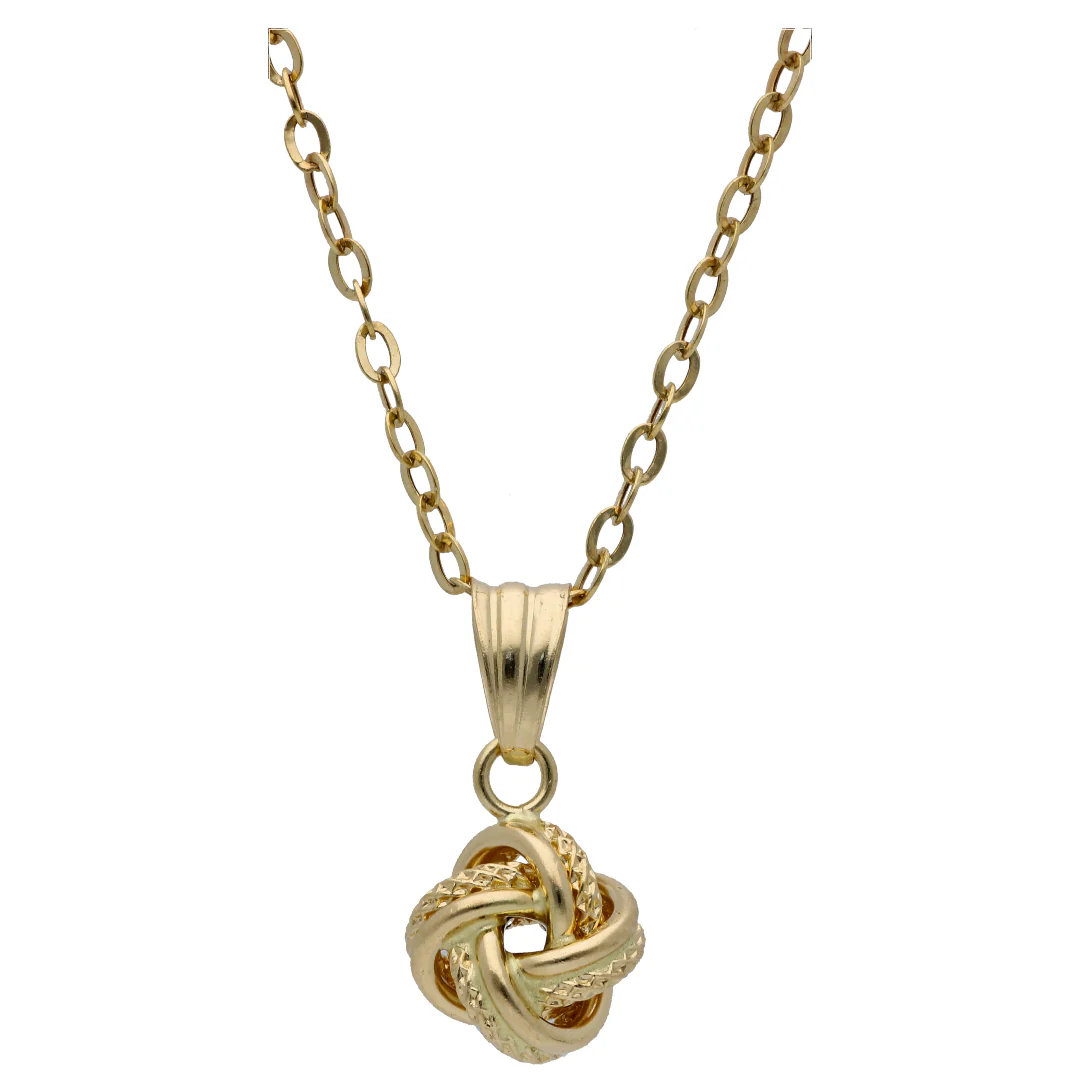 Gold Knot Shaped Pendant Set 18KT - FKJNKLST18KU6483 - Image 2