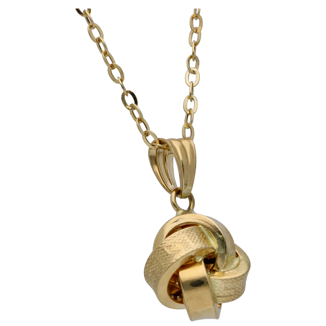 Gold Knot Shaped Pendant Set 18KT - FKJNKLST18KU6485 - Image 3