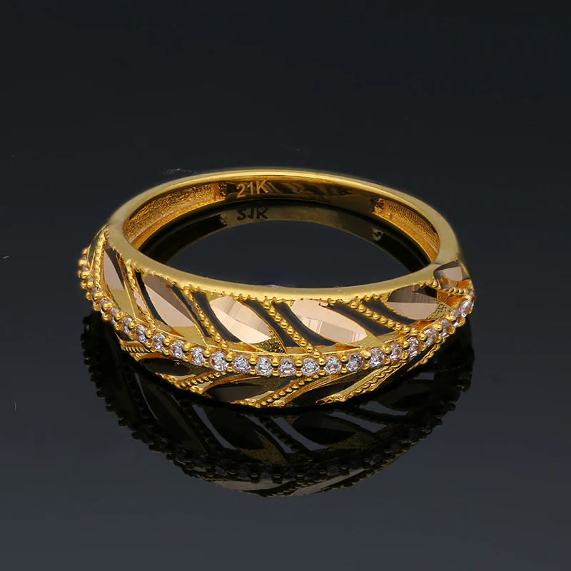 Gold Leaf Ring 21KT - FKJRN21KU2109 - Image 7