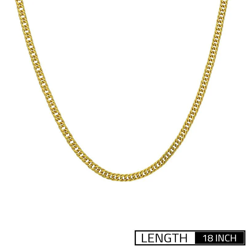 Gold Flat Link Chain 18KT - FKJCN2057 - Image 4